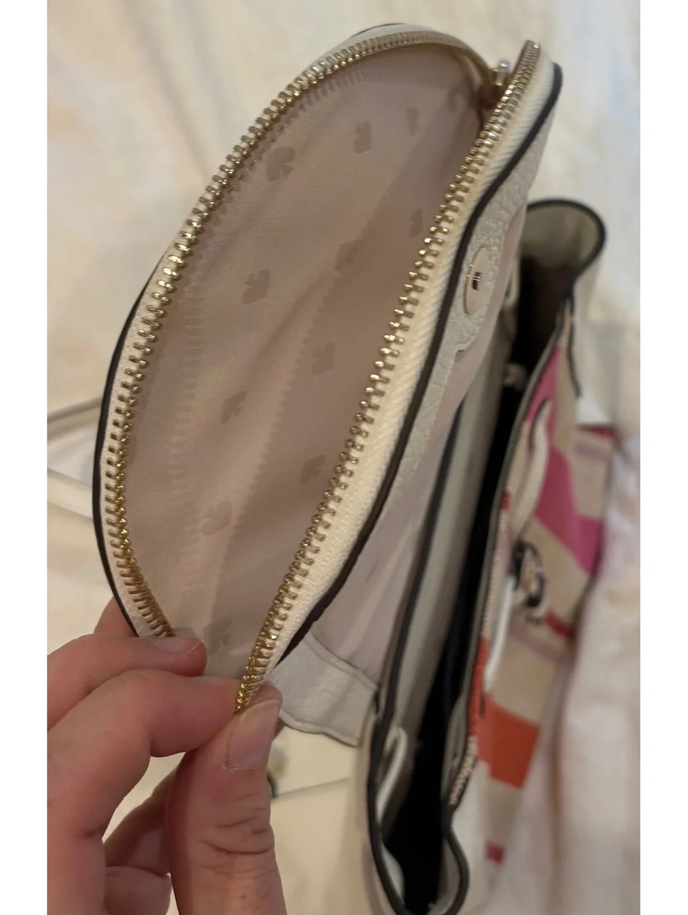 KATE SPADE LEILA LEATHER STRIPE CANVAS MEDIUM FLAP BACKPACK BAG MULTI